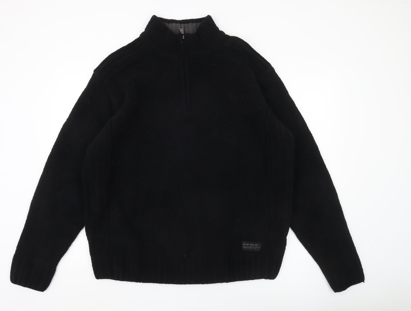 Next Men’s Black XL Fleece 1/4 Zip Pullover Sweatshirt