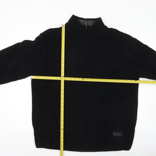 Next Men’s Black XL Fleece 1/4 Zip Pullover Sweatshirt