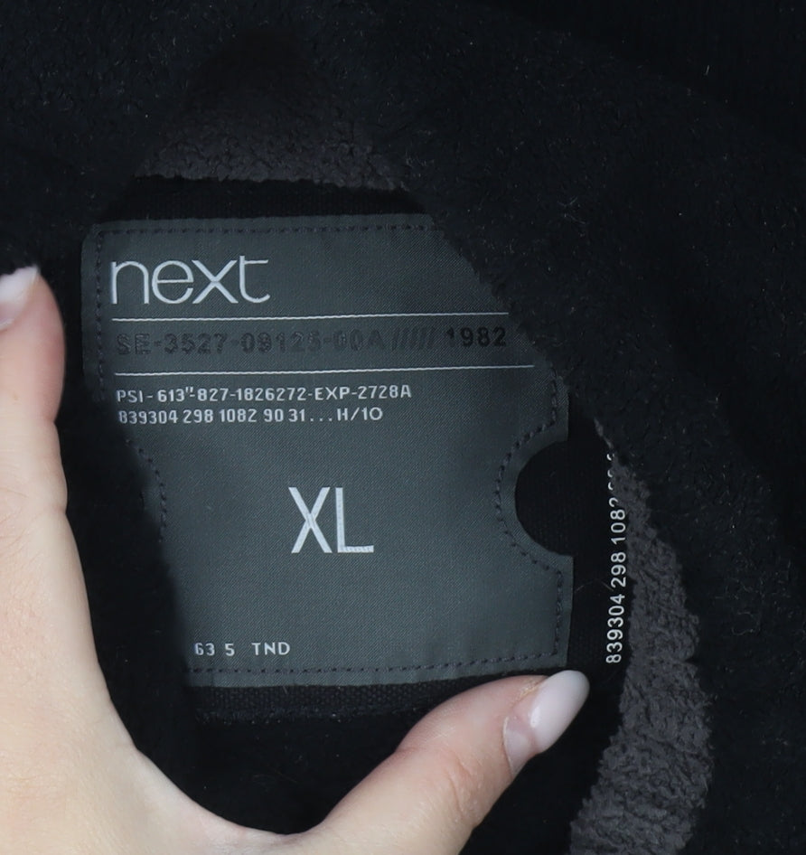 Next Men’s Black XL Fleece 1/4 Zip Pullover Sweatshirt