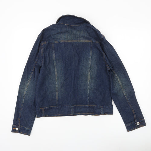 BEACH Women’s Blue Denim Studded Jacket Size L Casual