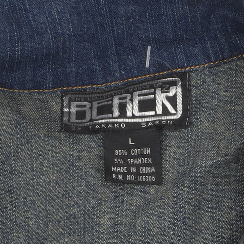 BEACH Women’s Blue Denim Studded Jacket Size L Casual