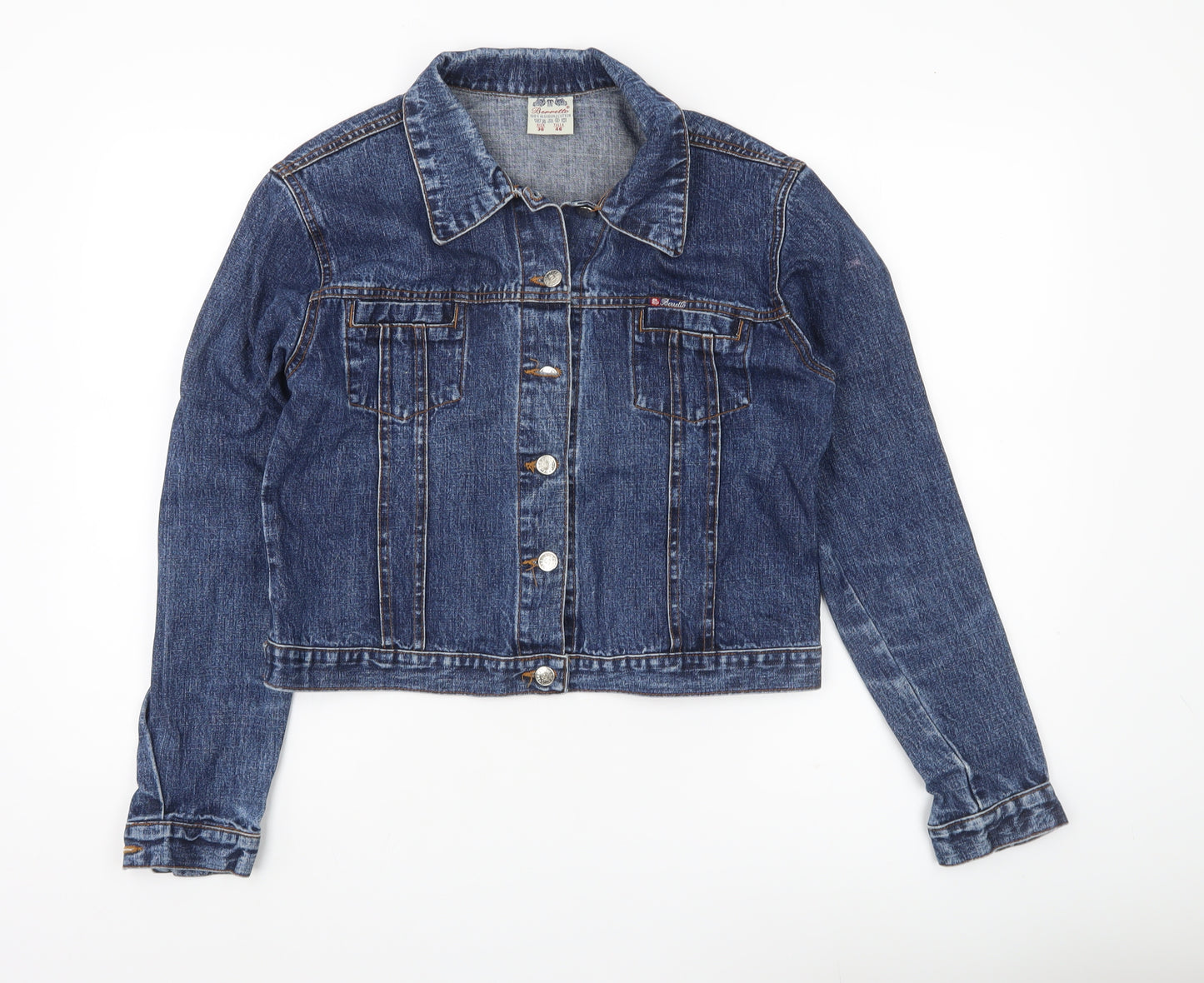 Berretto Womens Blue Denim Jacket Size 12 Button Front Casual