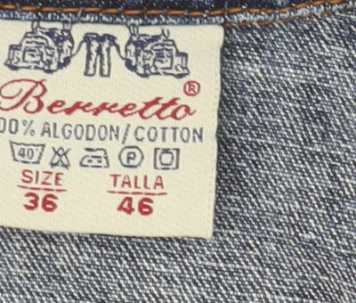 Berretto Womens Blue Denim Jacket Size 12 Button Front Casual