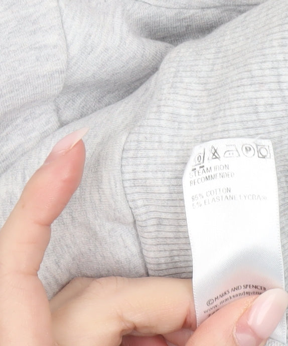 Marks and Spencer Womens Grey Full Zip Hoodie Size 10 Regular