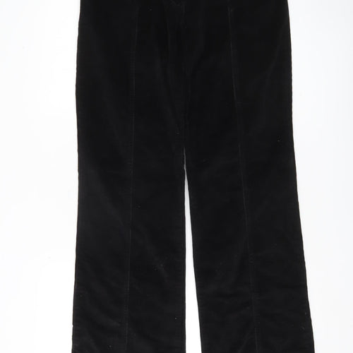 Miladys Womens Black Corduroy Straight Leg Trousers Size 6