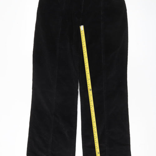 Miladys Womens Black Corduroy Straight Leg Trousers Size 6