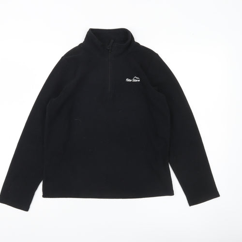 Peter Storm Boys Black Fleece 1/4 Zip Sweatshirt 11-12 Years Outdoor