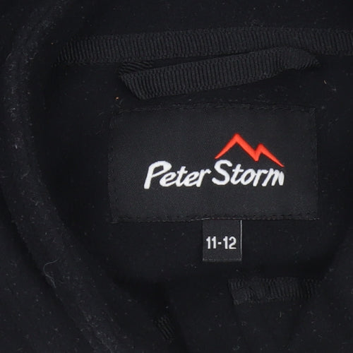 Peter Storm Boys Black Fleece 1/4 Zip Sweatshirt 11-12 Years Outdoor