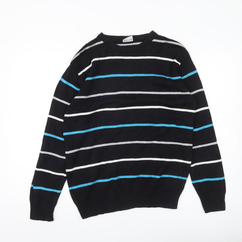 Romeo di Parma Men's Black Striped L Pullover Jumper