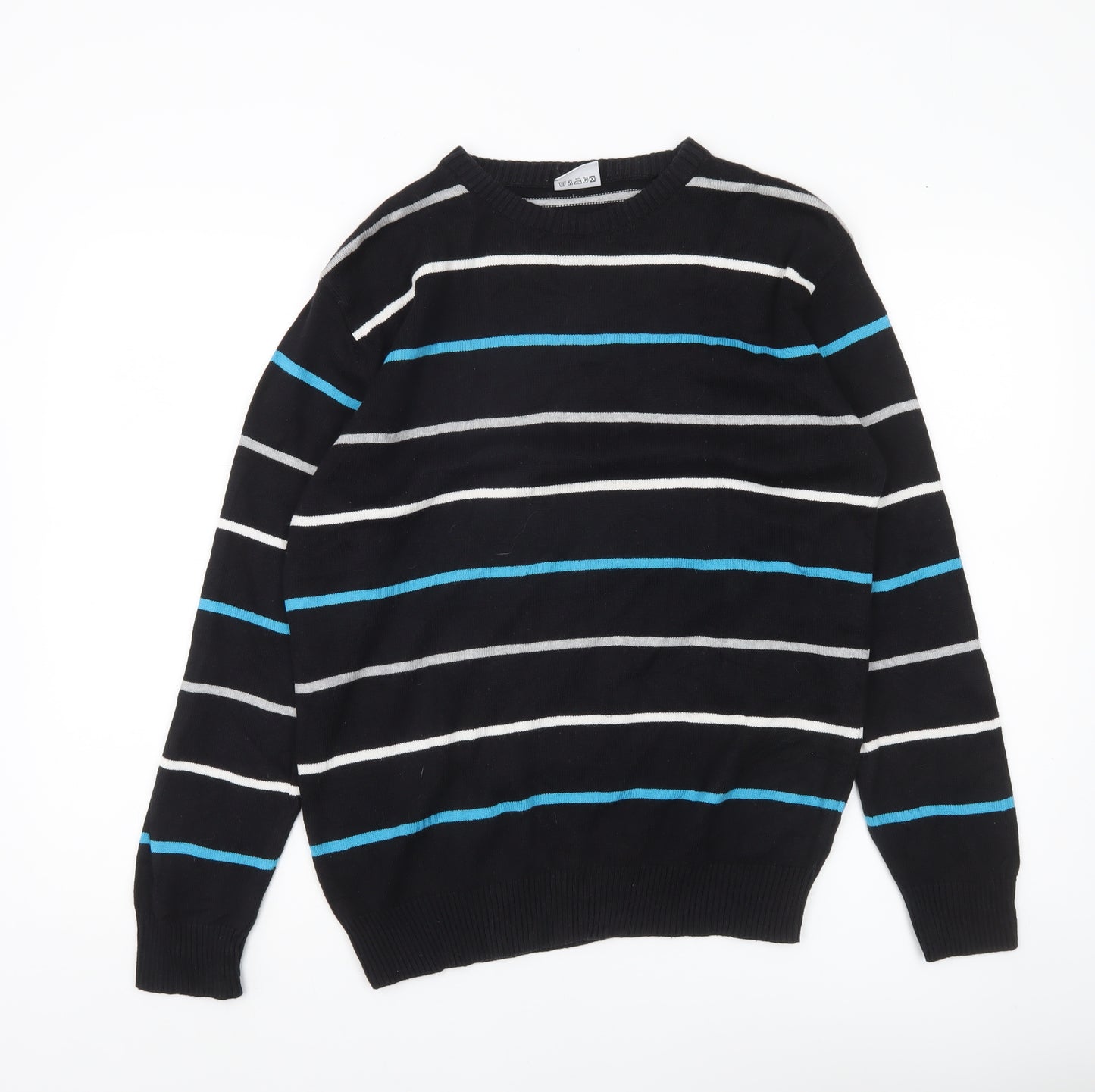 Romeo di Parma Men's Black Striped L Pullover Jumper