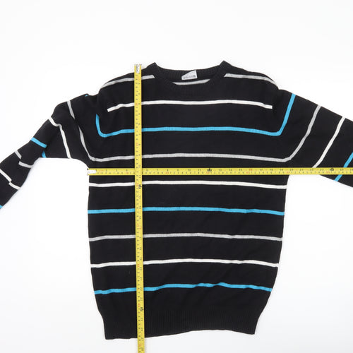 Romeo di Parma Men's Black Striped L Pullover Jumper