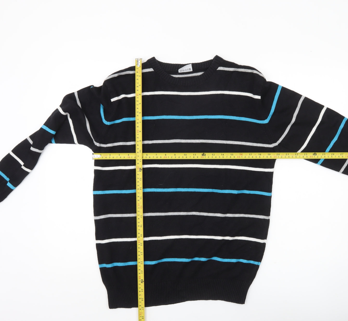 Romeo di Parma Men's Black Striped L Pullover Jumper
