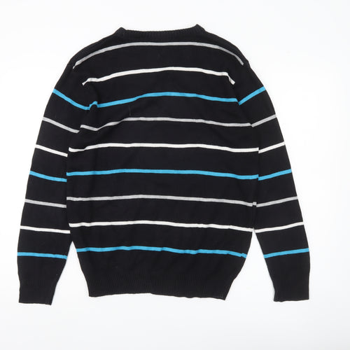 Romeo di Parma Men's Black Striped L Pullover Jumper