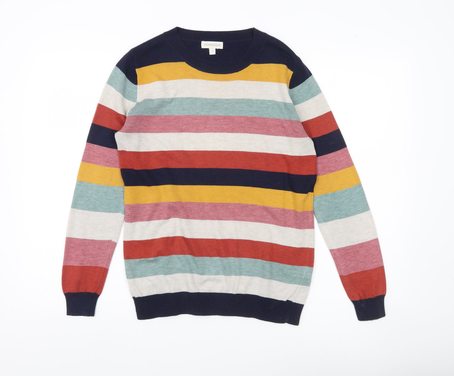 Monsoon Womens Multicoloured Striped Pullover Jumper S