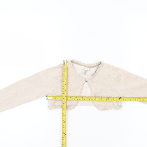 Monsoon Girls Beige Shrug Cardigan 5-6 Years Long Sleeve Party Wear