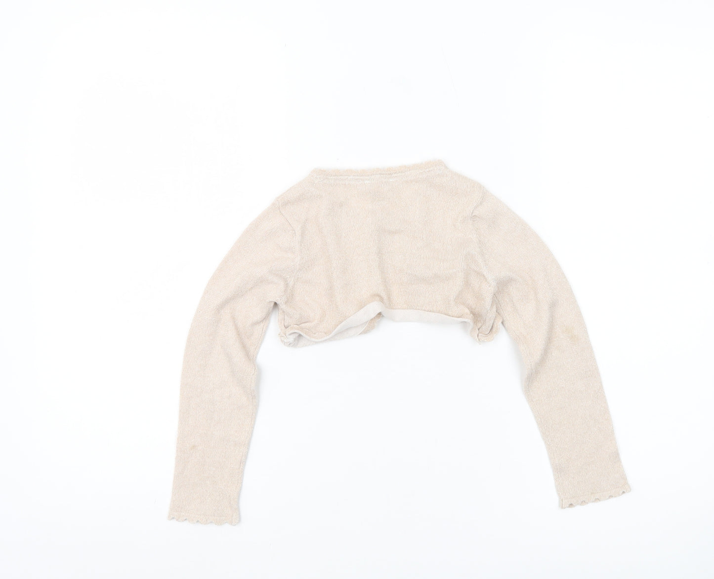 Monsoon Girls Beige Shrug Cardigan 5-6 Years Long Sleeve Party Wear