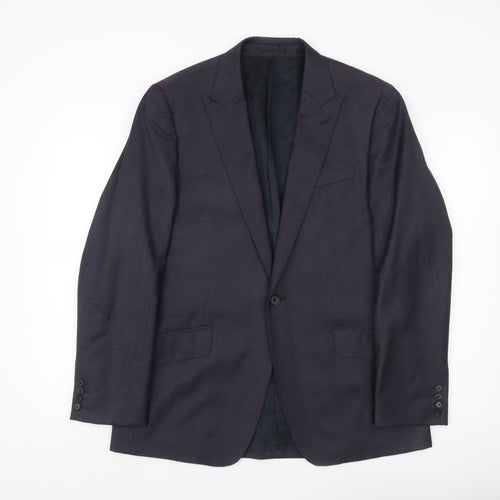 Jaeger Men’s Blue Wool Slim Fit 40S Blazer Jacket
