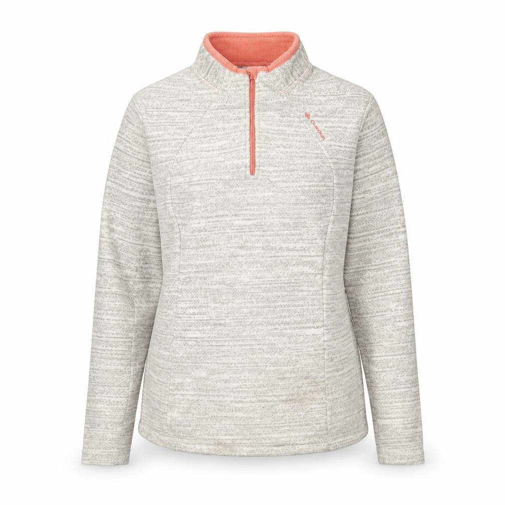 Decathlon Women’s Beige Fleece Sweatshirt L 1/4 Zip Pullover Outdoor