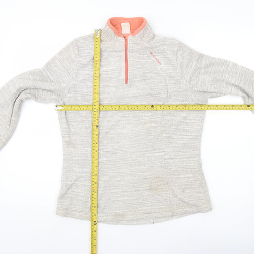 Decathlon Women’s Beige Fleece Sweatshirt L 1/4 Zip Pullover Outdoor