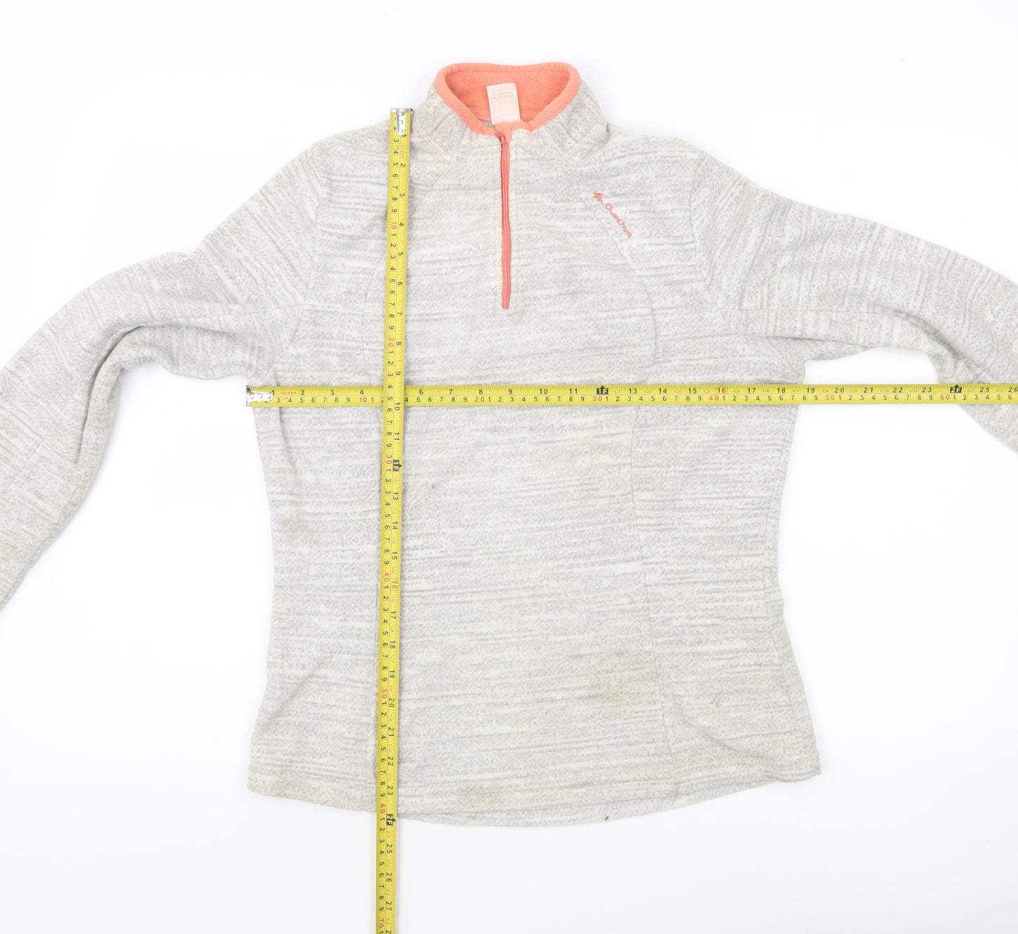 Decathlon Women’s Beige Fleece Sweatshirt L 1/4 Zip Pullover Outdoor