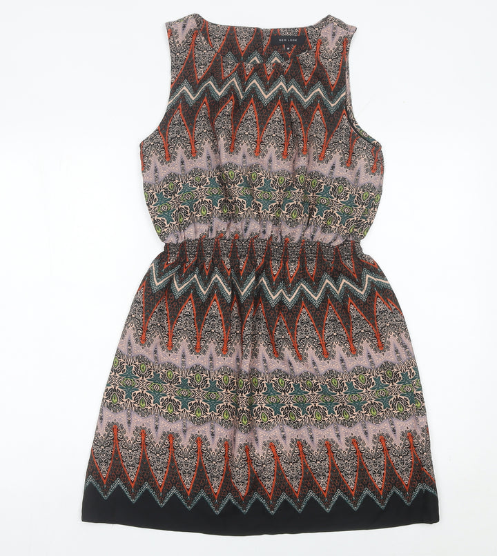 New Look Women’s Multicoloured Geometric Shift Dress Size 10