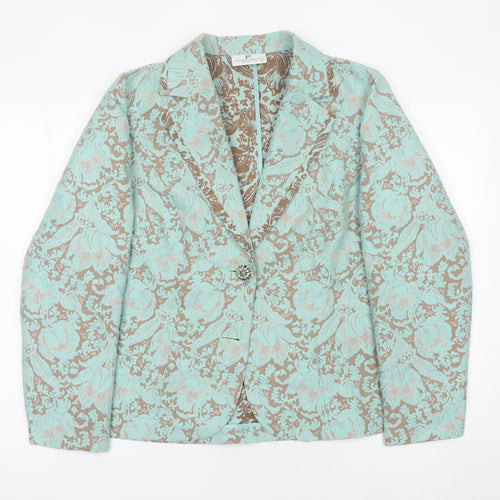 Frankenwalder Women’s Green Floral Jacquard Blazer Size 16