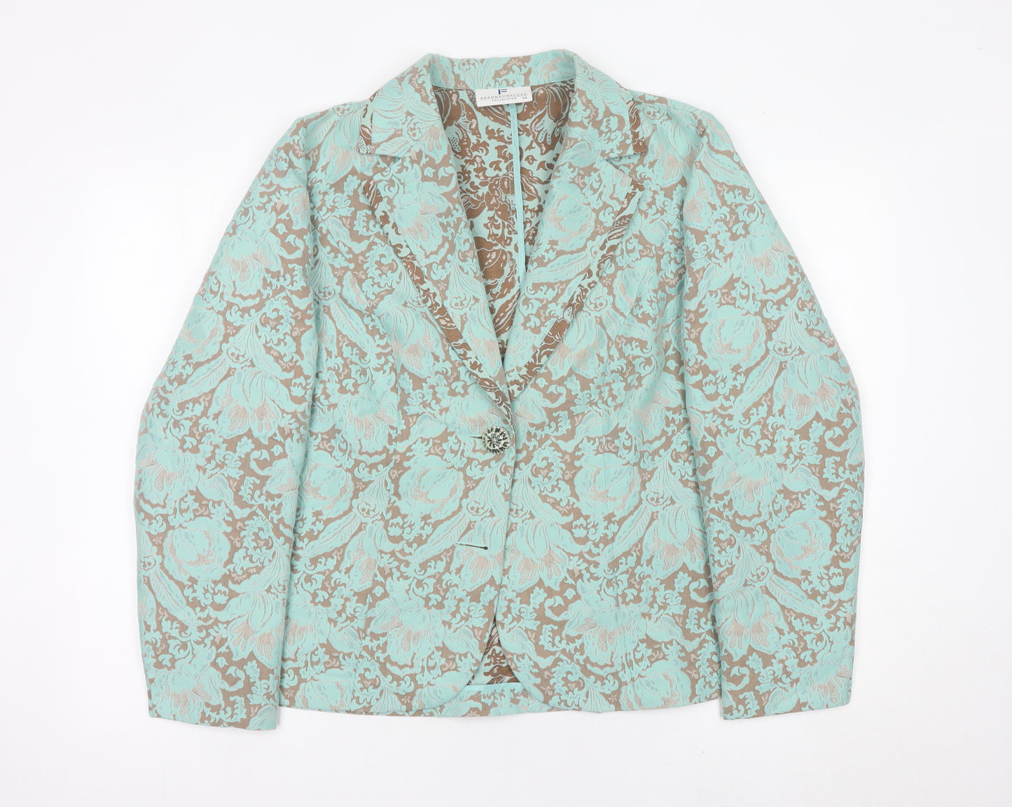 Frankenwalder Women’s Green Floral Jacquard Blazer Size 16