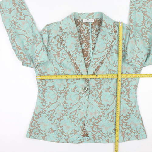 Frankenwalder Women’s Green Floral Jacquard Blazer Size 16