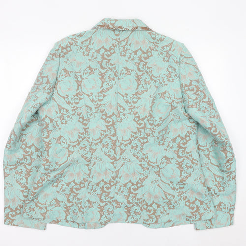 Frankenwalder Women’s Green Floral Jacquard Blazer Size 16