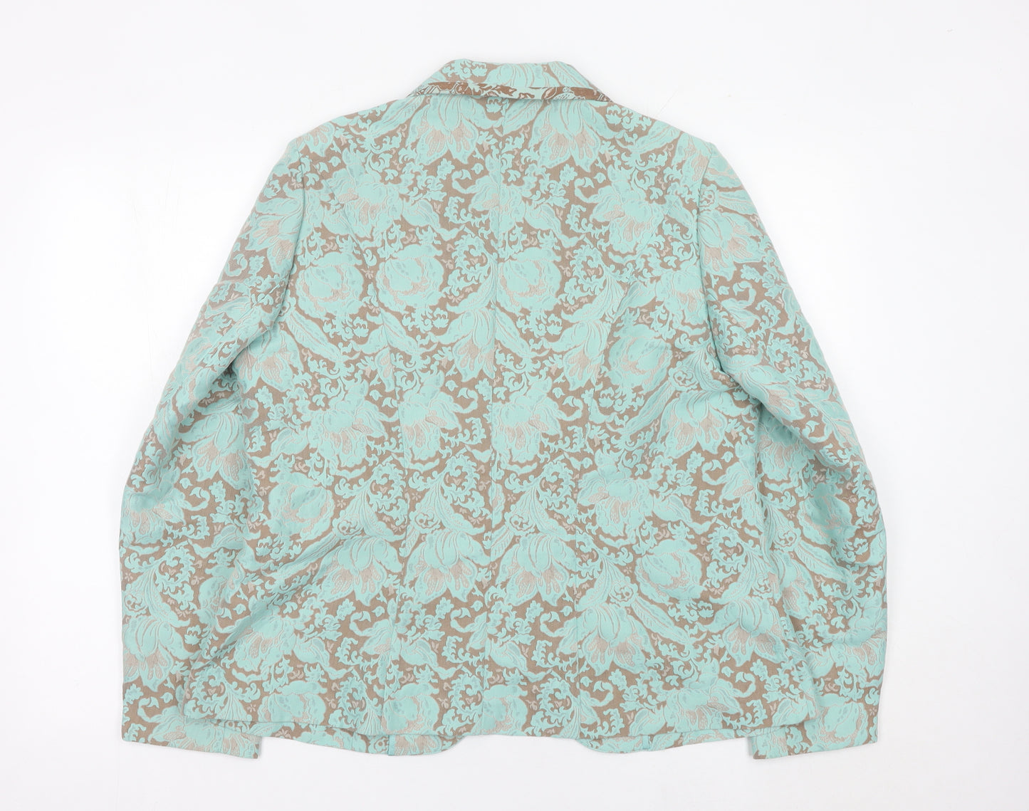 Frankenwalder Women’s Green Floral Jacquard Blazer Size 16
