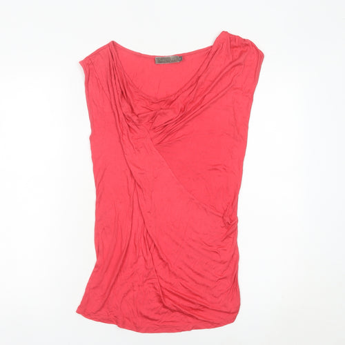 Mint Velvet Women’s Red Wrap Blouse Size 12 Sleeveless Viscose