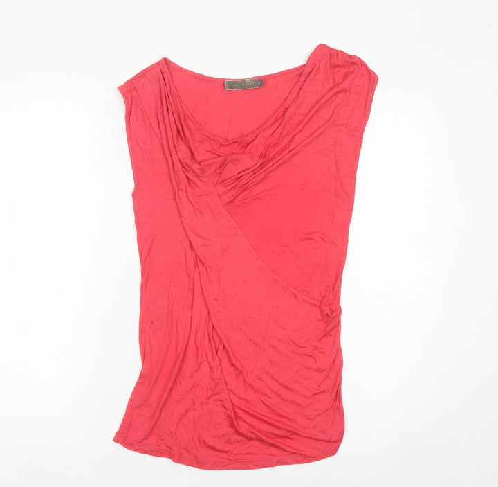 Mint Velvet Women’s Red Wrap Blouse Size 12 Sleeveless Viscose