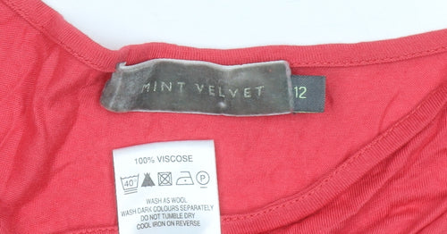 Mint Velvet Women’s Red Wrap Blouse Size 12 Sleeveless Viscose
