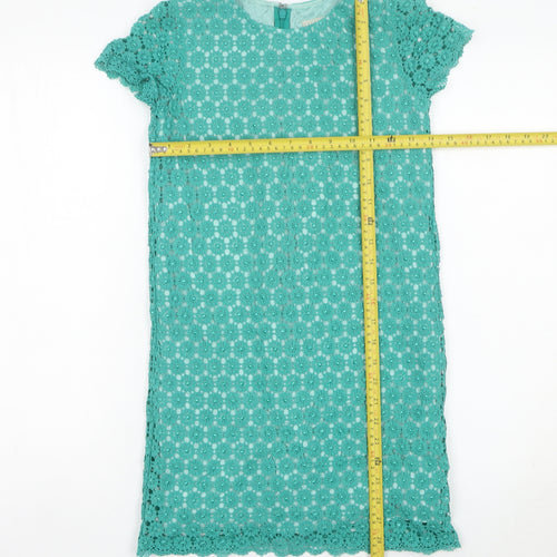Jigsaw Junior Girls Green Lace Shift Dress 10-11 Years Party Wedding