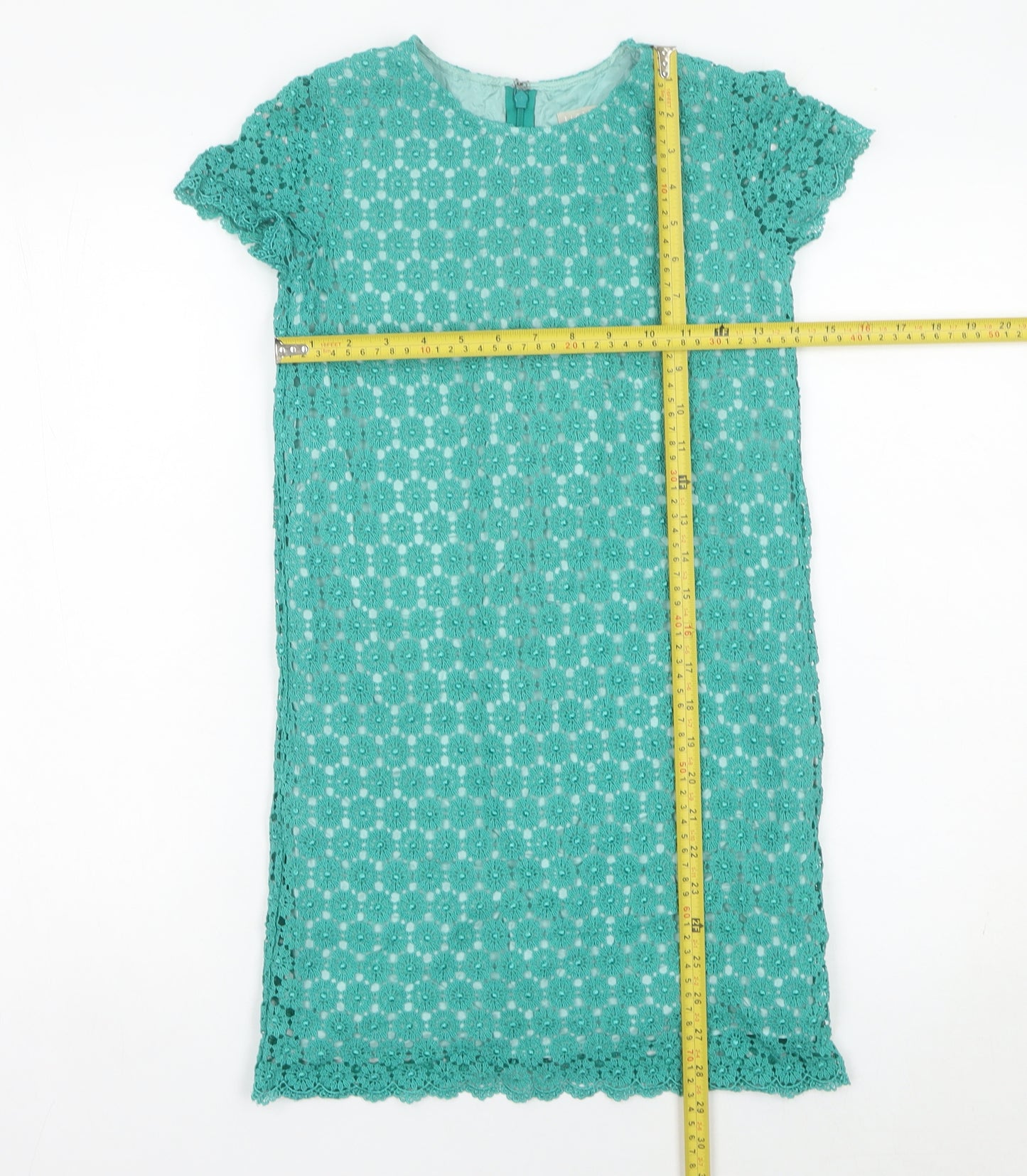 Jigsaw Junior Girls Green Lace Shift Dress 10-11 Years Party Wedding