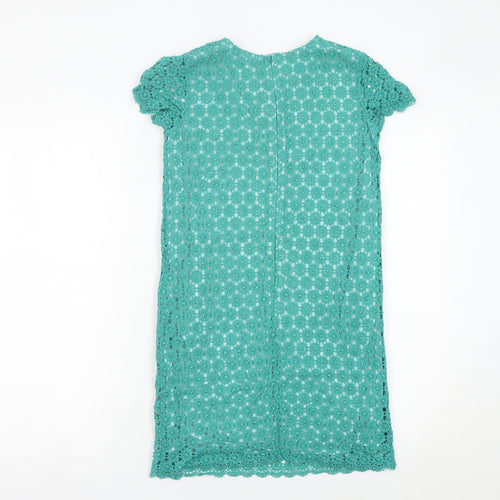 Jigsaw Junior Girls Green Lace Shift Dress 10-11 Years Party Wedding