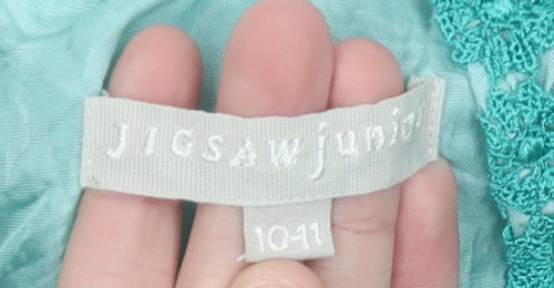 Jigsaw Junior Girls Green Lace Shift Dress 10-11 Years Party Wedding