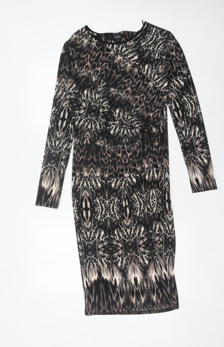 Debenhams Women’s Multicoloured Animal Print Bodycon Dress Size 12