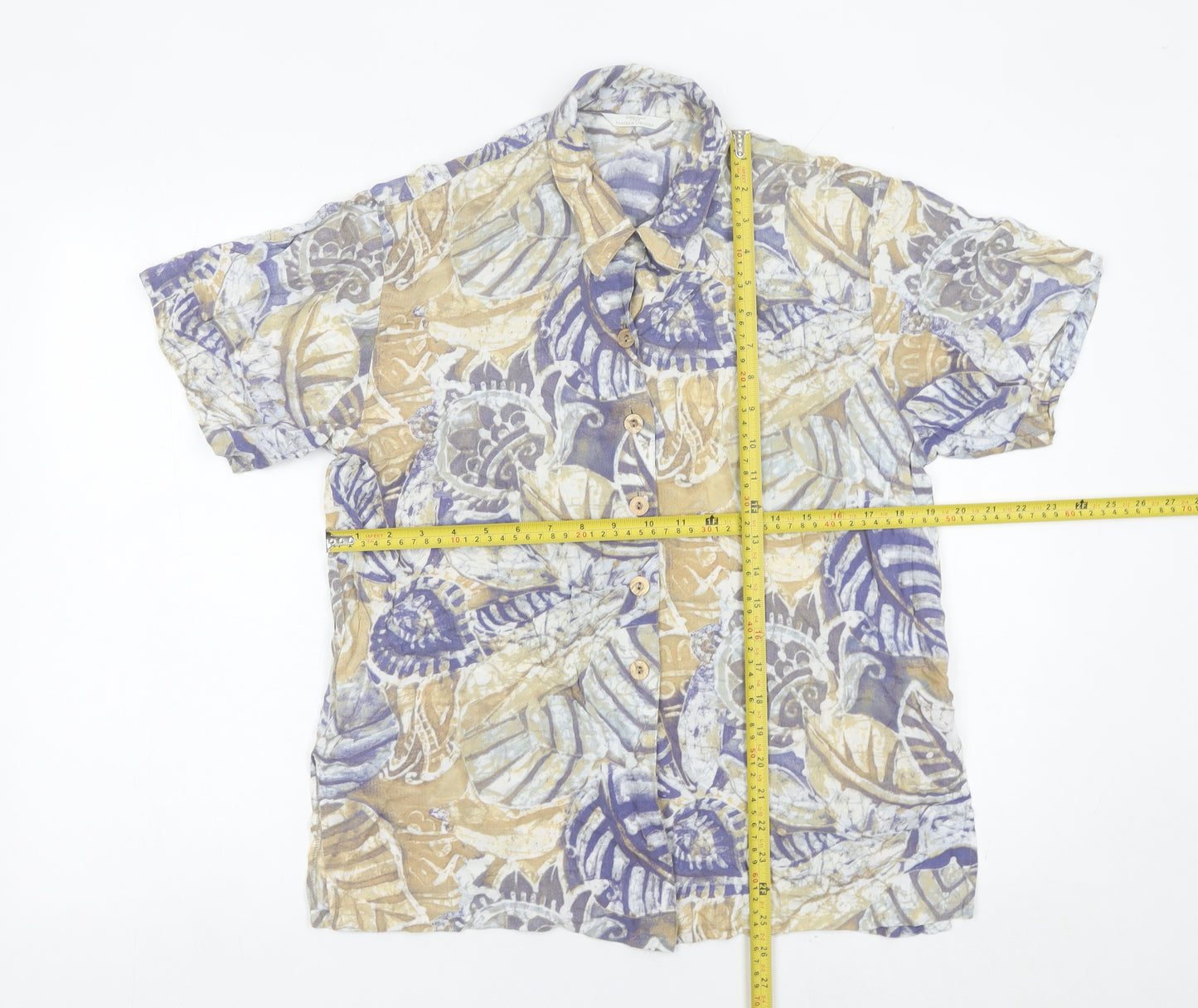 Marks & Spencer St Michael Women's Multicoloured Viscose Button-Up Shirt Size 12 (36in)