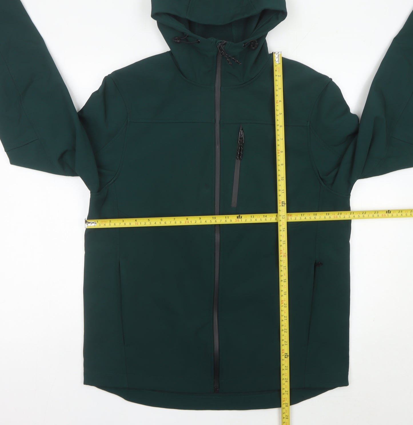 Marks and Spencer Men’s Green Hooded Softshell Jacket M 38-40" Regular Zip