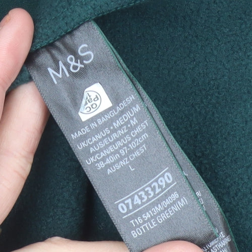 Marks and Spencer Men’s Green Hooded Softshell Jacket M 38-40" Regular Zip