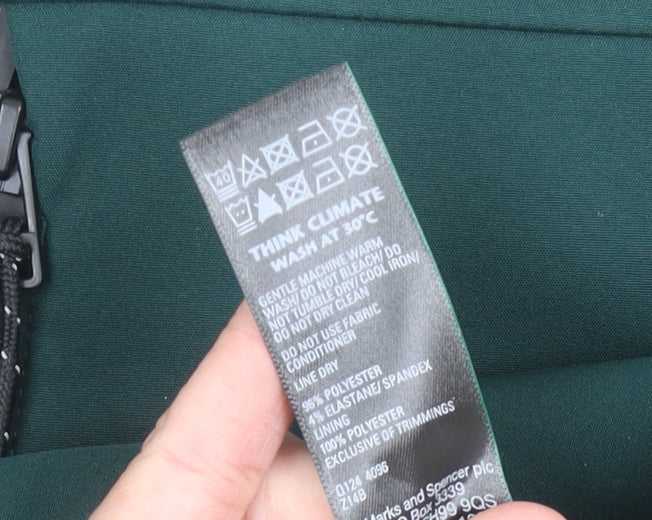 Marks and Spencer Men’s Green Hooded Softshell Jacket M 38-40" Regular Zip