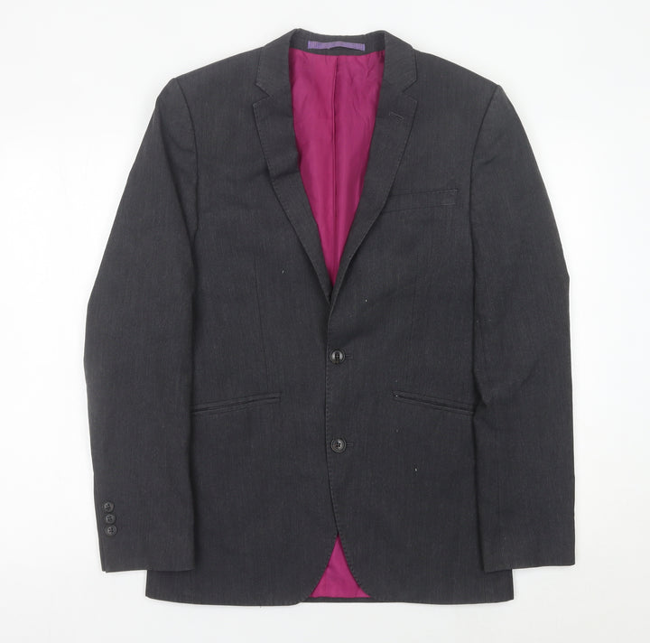 Marks and Spencer Men’s Grey 36R Long Blazer Jacket Single Breasted