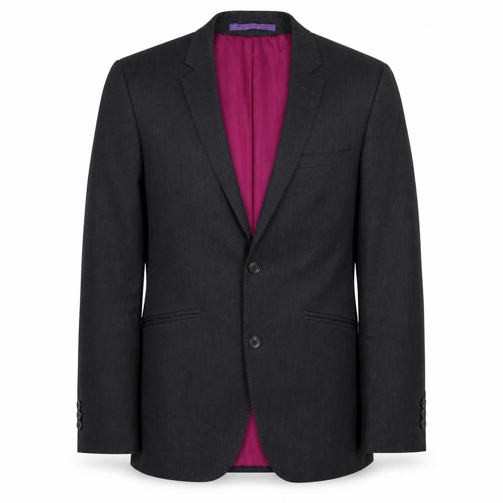 Front view of Marks & Spencer Men’s Grey 36R Long Blazer Jacket Single Breasted