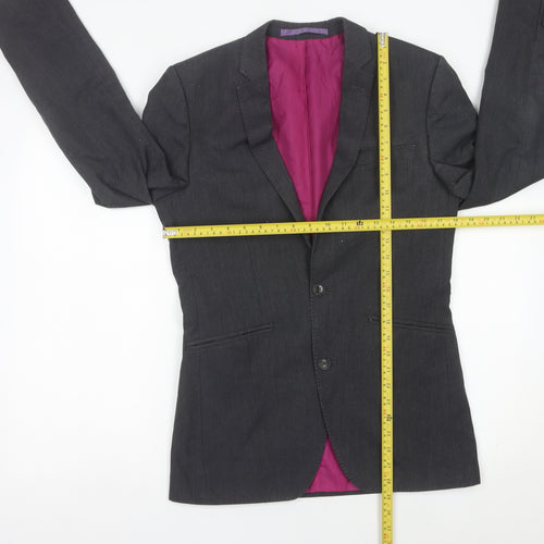 Marks and Spencer Men’s Grey 36R Long Blazer Jacket Single Breasted