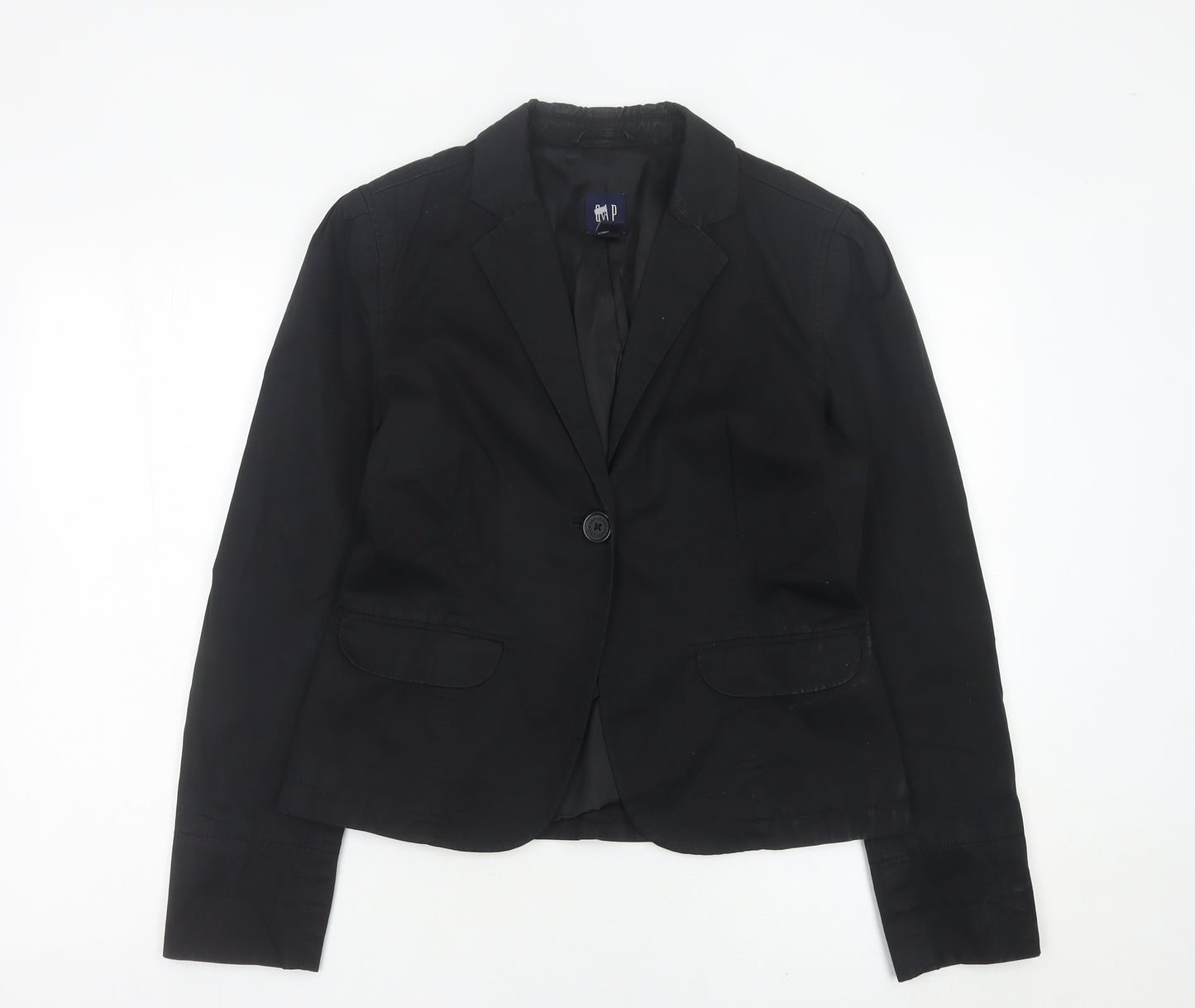 GAP Women’s Black Suit Jacket UK 14 Regular Fit One Button Blazer