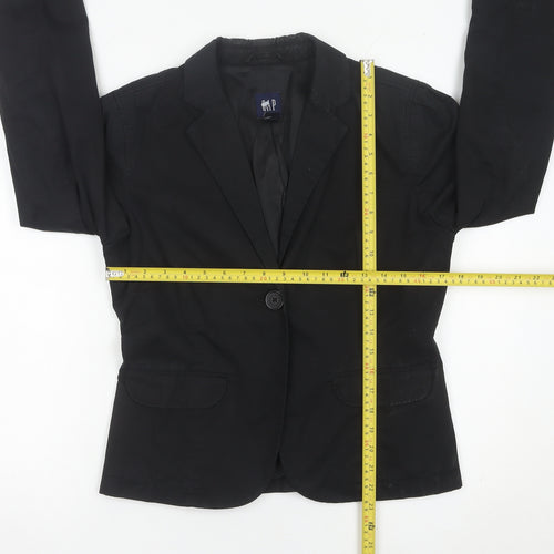 GAP Women’s Black Suit Jacket UK 14 Regular Fit One Button Blazer