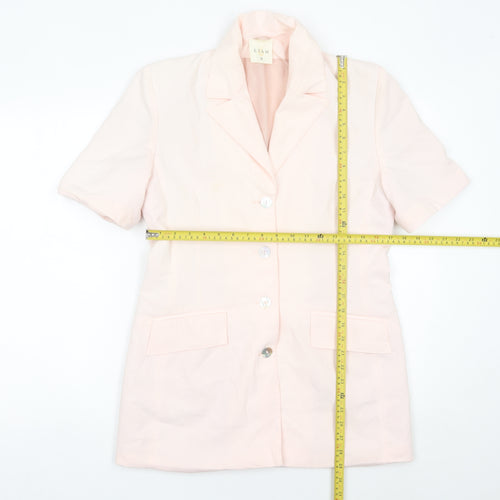 Etam Women’s Pink Size 12 Short Sleeve Suit Jacket Blazer Workwear