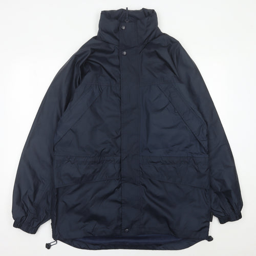 Tann Uci Men's Blue Polyester Hooded Parka Jacket Size M