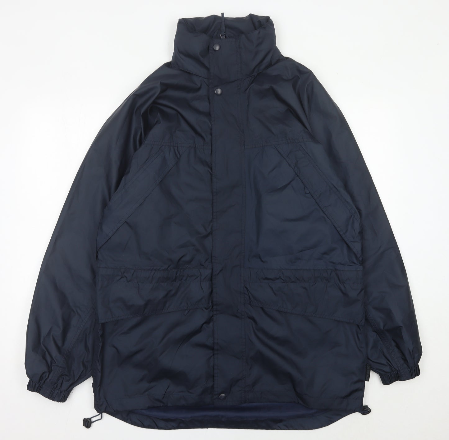 Tann Uci Men's Blue Polyester Hooded Parka Jacket Size M